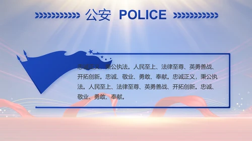 蓝色大气公安民警年终述职报告动态PPT模板