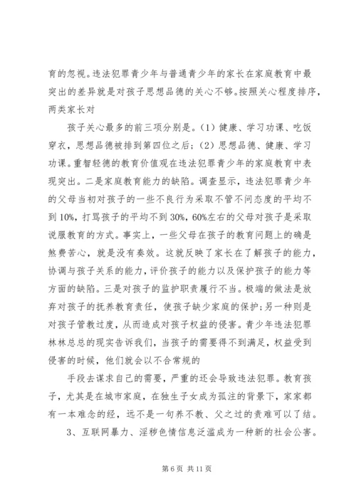 乡镇青少年违法犯罪调研报告.docx