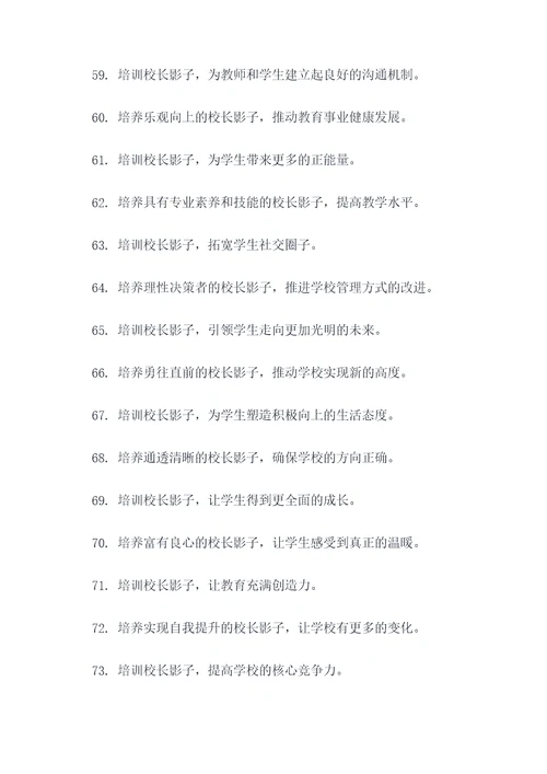 校长影子培训宣传口号