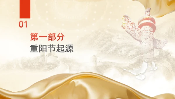 中国传统节日文化宣传重阳节的来源及习俗学习PPT课件
