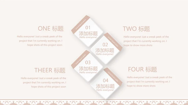 粉色淡雅蕾丝母婴护理用品宣传年年终总结动态PPT