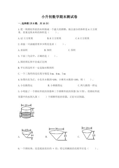 小升初数学期末测试卷及完整答案【网校专用】.docx