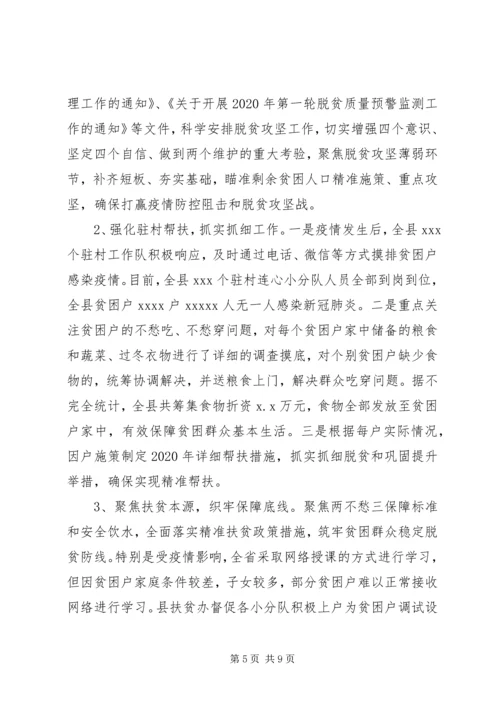 应对疫情和脱贫攻坚工作开展情况汇报.docx