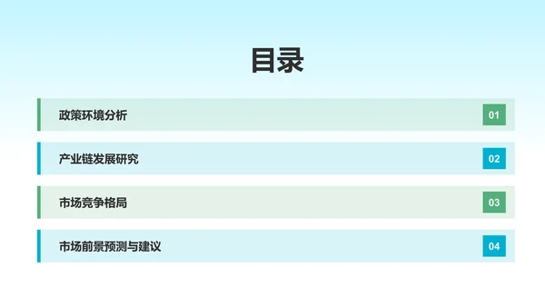 蓝色渐变新能源汽车市场调研PPT模板