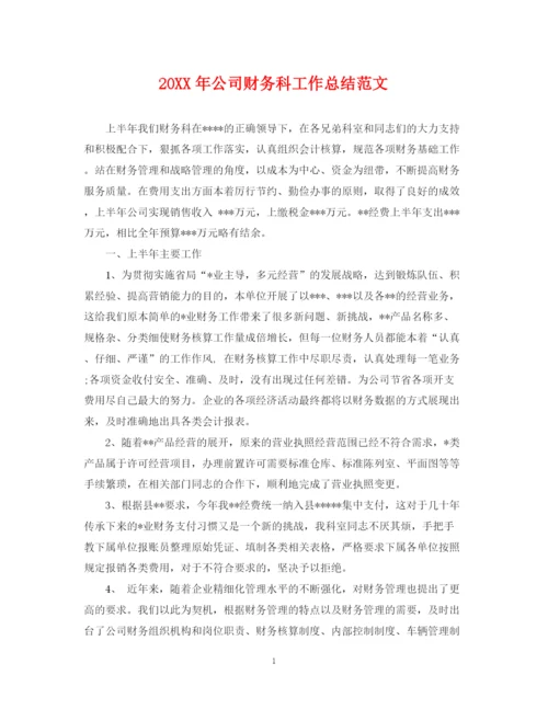 精编之公司财务科工作总结范文.docx