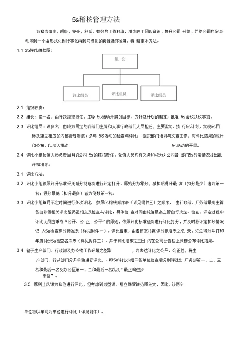 5S稽核管理办法