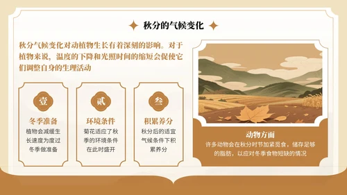 棕色中国风秋分节气介绍PPT模板