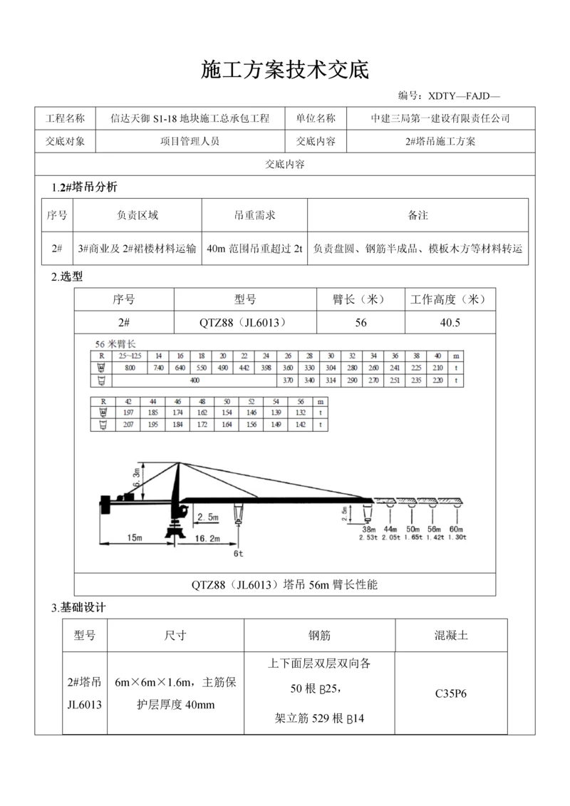 信达天御S1-18地块2#塔吊基础施工方案技术交底.docx