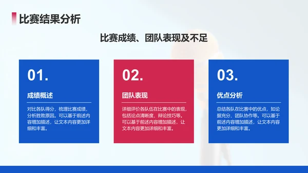 蓝色商务风辩论比赛组织与管理技巧PPT模板