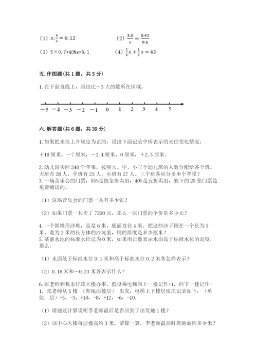 靖宇县六年级下册数学期末测试卷推荐.docx