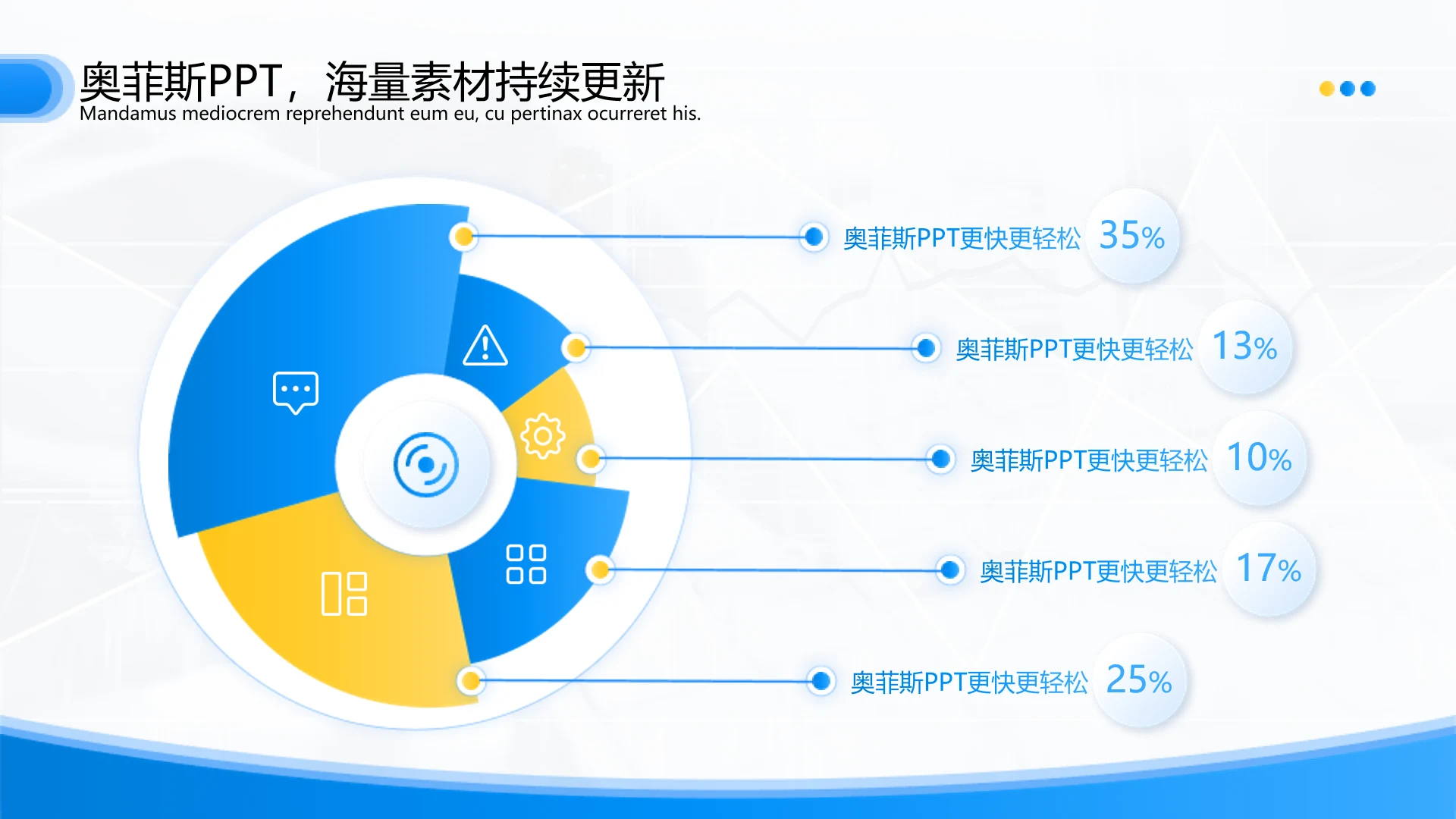 简约风并列关系5项PPT图文页(18)