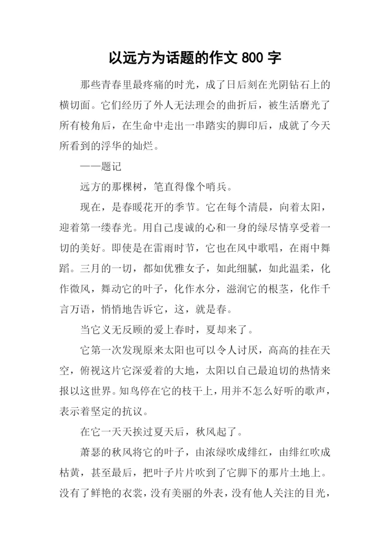 以远方为话题的作文800字.docx