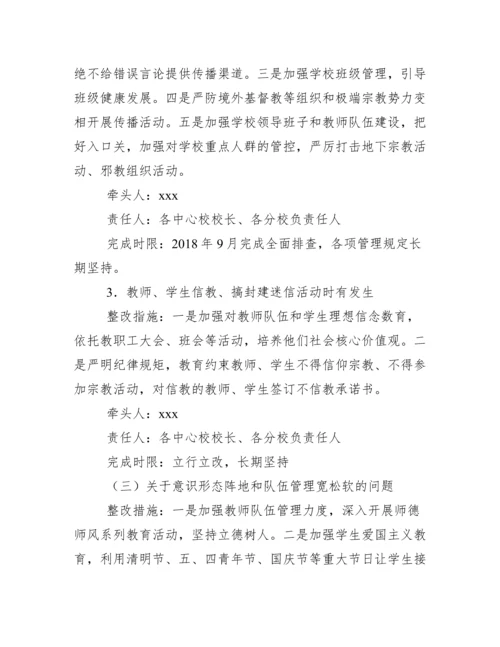 学校有关对中央意识形态工作贡任制巡视检查反馈意见整改工作方案.docx