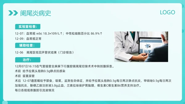 绿色简约阑尾炎护理查房PPT模板宣传PPT动态PPT