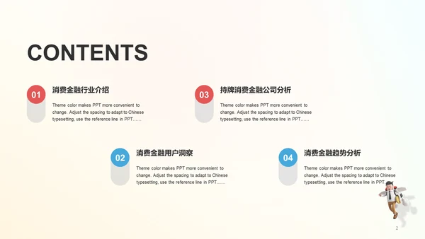 渐变创意酷炫消费金融工作总结PPT案例