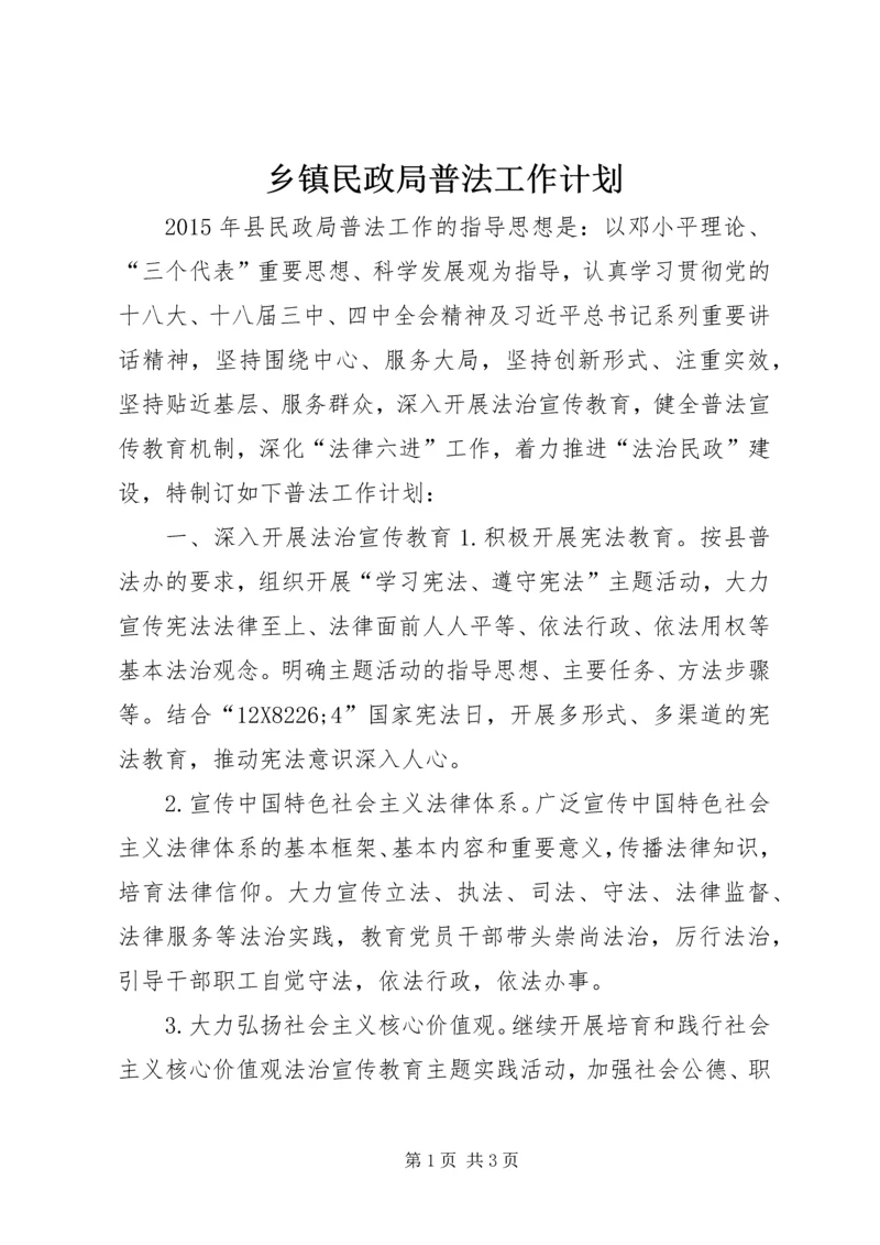 乡镇民政局普法工作计划.docx