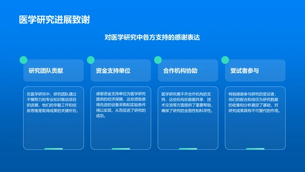 蓝色插图风医学研究进展汇报PPT模板
