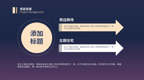 紫色渐变简约大气商业地产计划书PPT模板