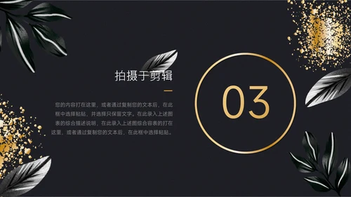 黑金文艺高端短视频运营教程PPT模板