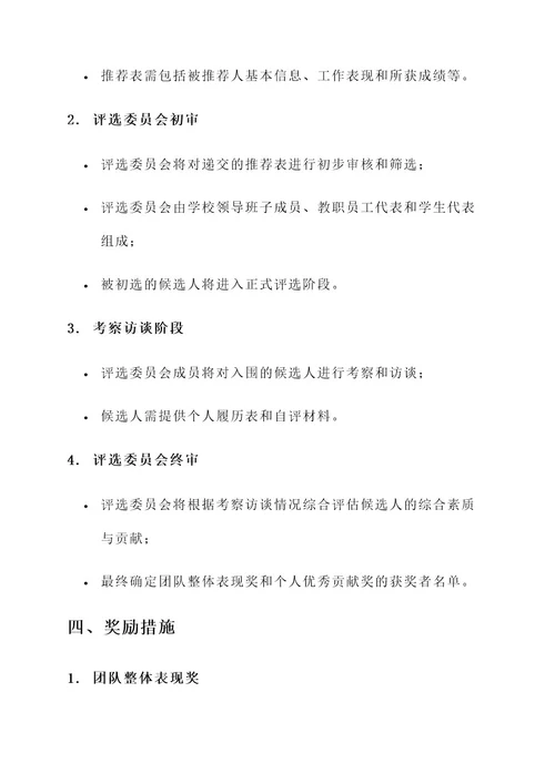学校管理团队表彰方案