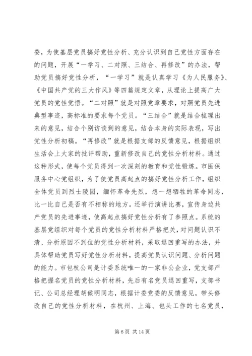 市计委系统“党性分析、民主评议”阶段基本情况.docx