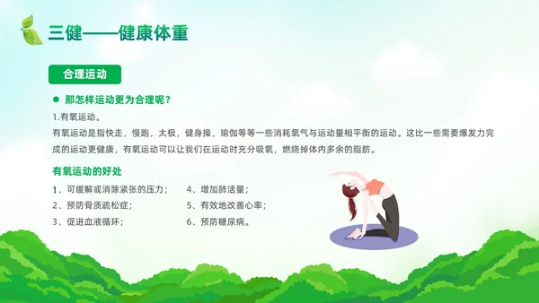 绿色清新风三减三健课件