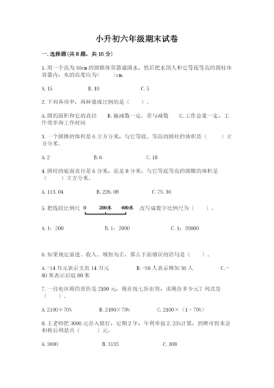 小升初六年级期末试卷精品（有一套）.docx