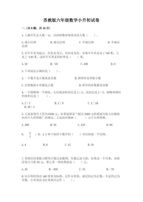 苏教版六年级数学小升初试卷【精练】.docx