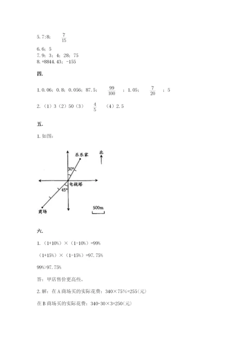 北师大版数学小升初模拟试卷附答案ab卷.docx