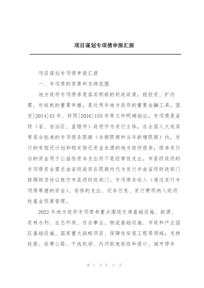 项目谋划专项债申报汇报.docx