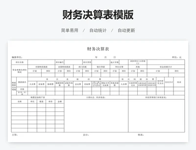 财务决算表模版