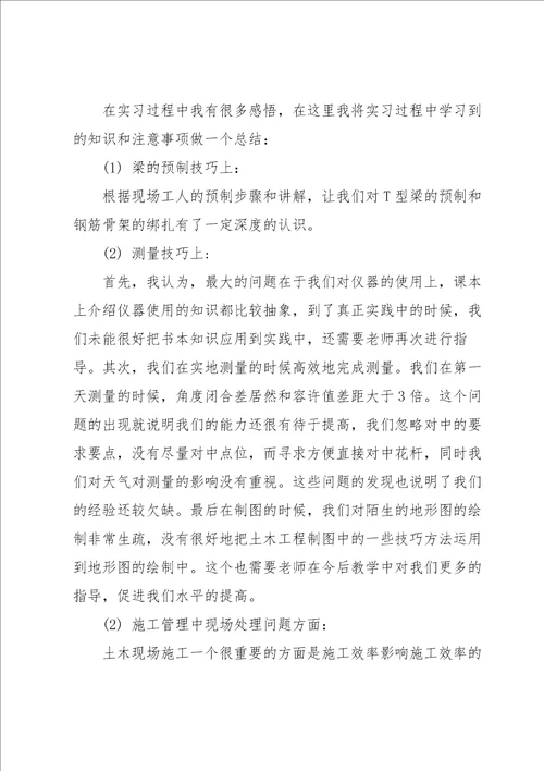 桥梁实习心得体会15篇