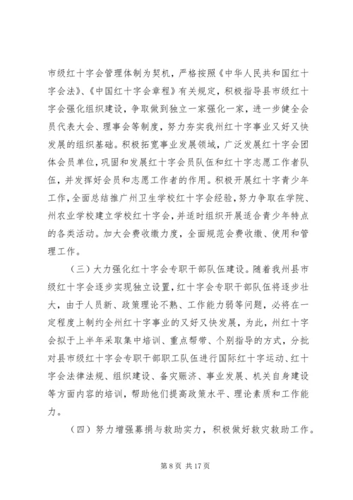 市红十字会工作计划及安排.docx