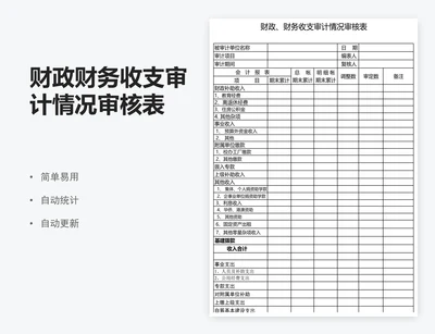 财政财务收支审计情况审核表