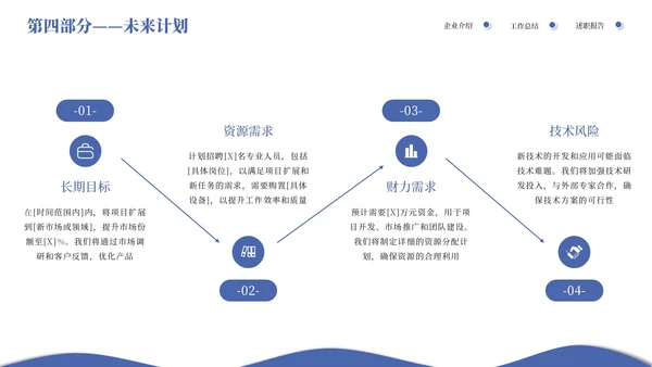 蓝色系简约商务工作汇报通用PPT