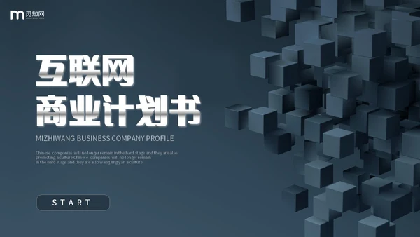简约风立体方块形状互联网商业计划书PPT