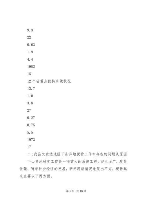 关于@@县欠发达地区下山异地脱贫工作的调研 (5).docx