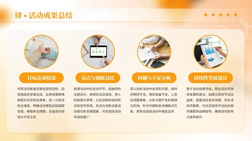 橙色商务风母亲节社区活动策划