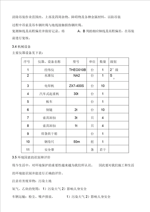 钢屋架制作与安装施工方案