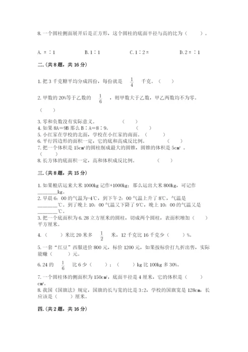 苏教版数学小升初模拟试卷（名校卷）.docx