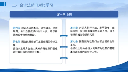 2024新修订中华人民共和国会计法新旧对比学习解读PPT