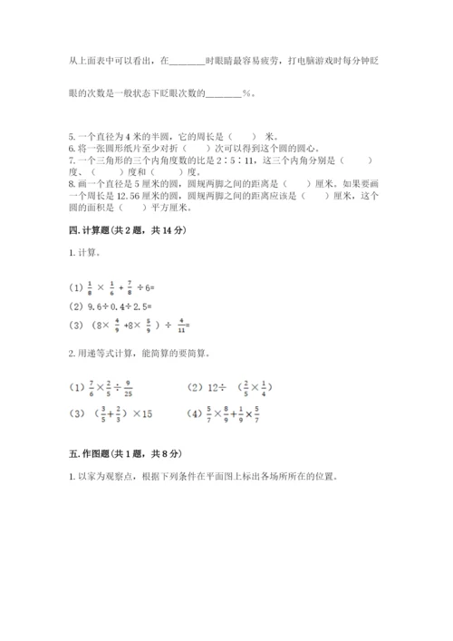 人教版小学六年级上册数学期末测试卷带解析答案.docx