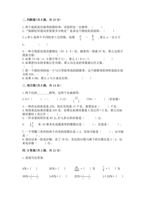 小学数学毕业测试卷及完整答案【夺冠系列】.docx