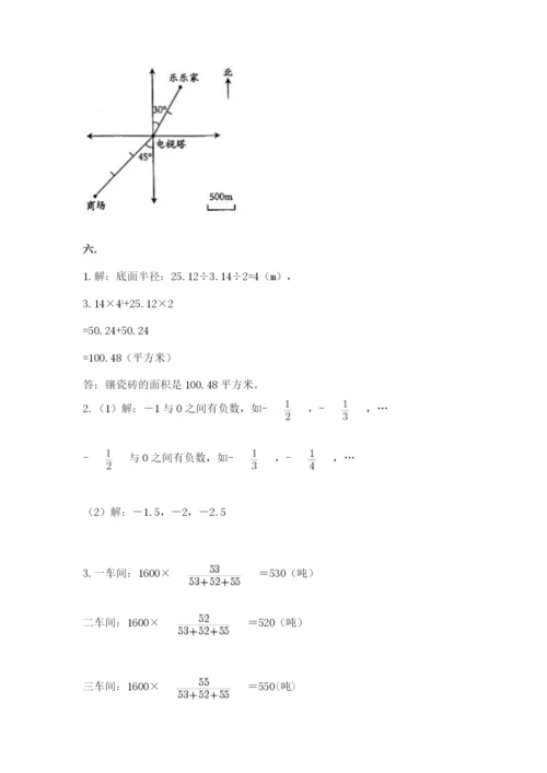 小学六年级数学毕业试题附答案【培优】.docx