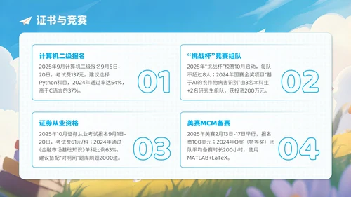 蓝色卡通风开学季新学年规划让规划先行PPT模板