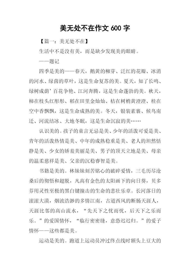 美无处不在作文600字.docx