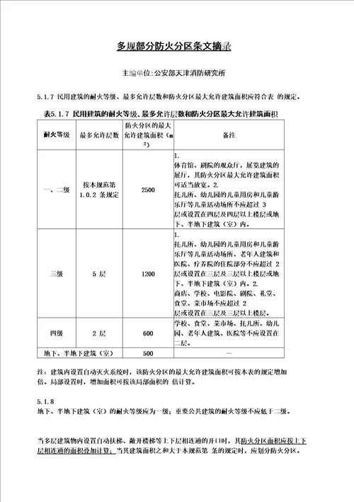 防火分区规范要求