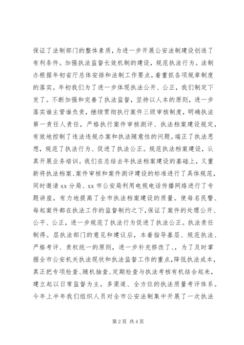 法制办公室XX年上半年工作总结暨下半年工作安排.docx