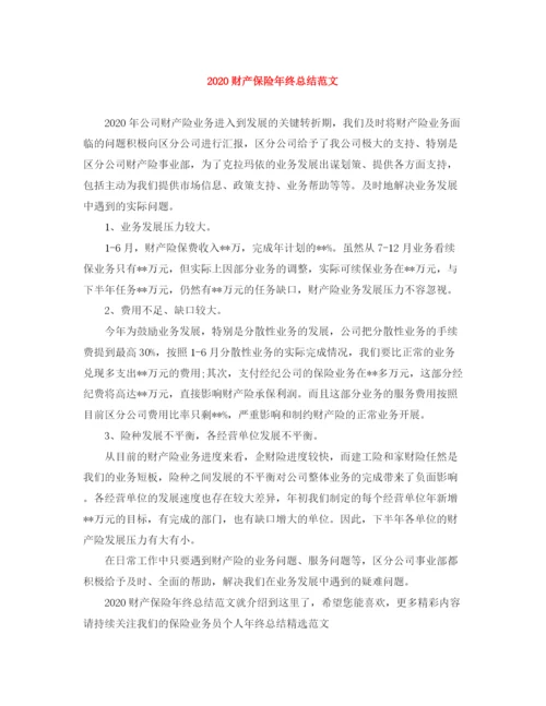 精编之财产保险年终总结范文.docx