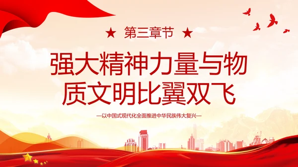 黄色浅底简约全国两会深刻阐释中国式现代化主题PPT模板